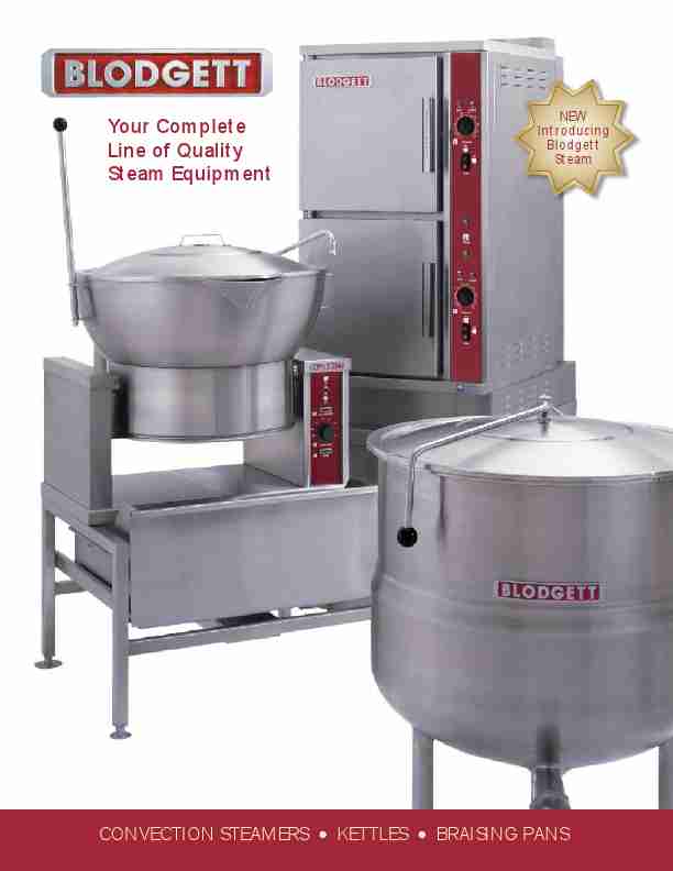 Blodgett Electric Steamer CONVECTION STEAMERS KETTLES BRAISING PANS-page_pdf